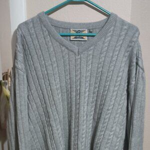 Cleveland Golf Mens Gray Cable Knit Sweater Size XL Soft Heavy